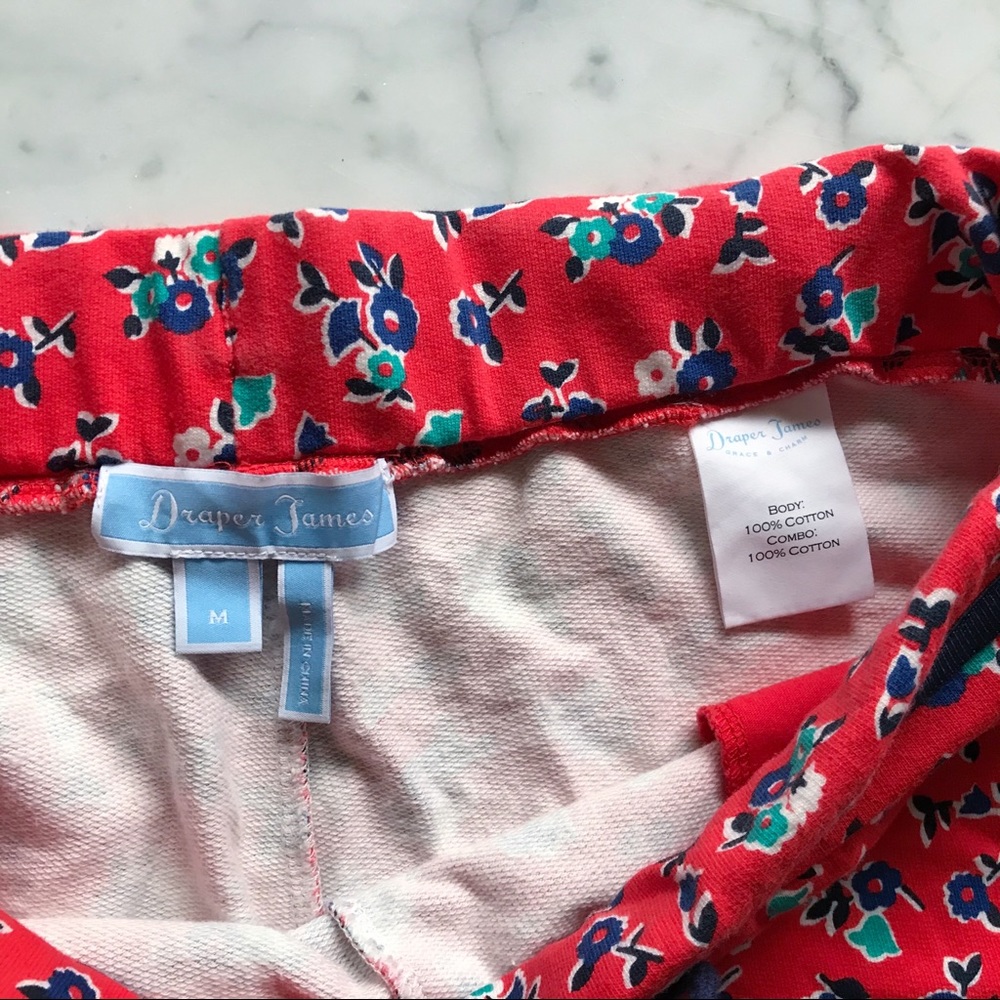 New Draper James Red Blue Georgia Knit Shorts - M - Picture 6 of 7